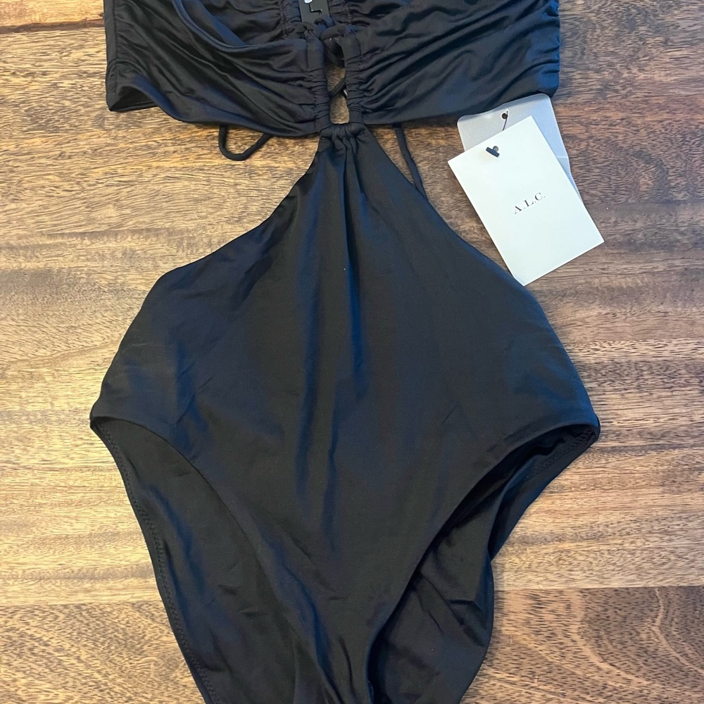 A.L.C. Elegant Black Swimsuit with Cutout Design